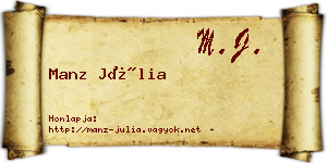 Manz Júlia névjegykártya